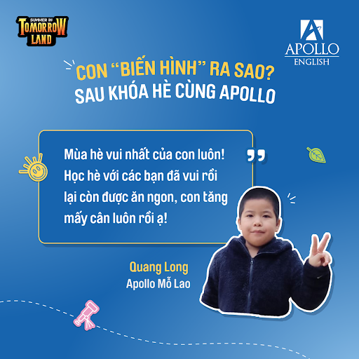 Chia sẻ của Quang Long, học viên nhí của khóa hè Summer in Tomorrow Land