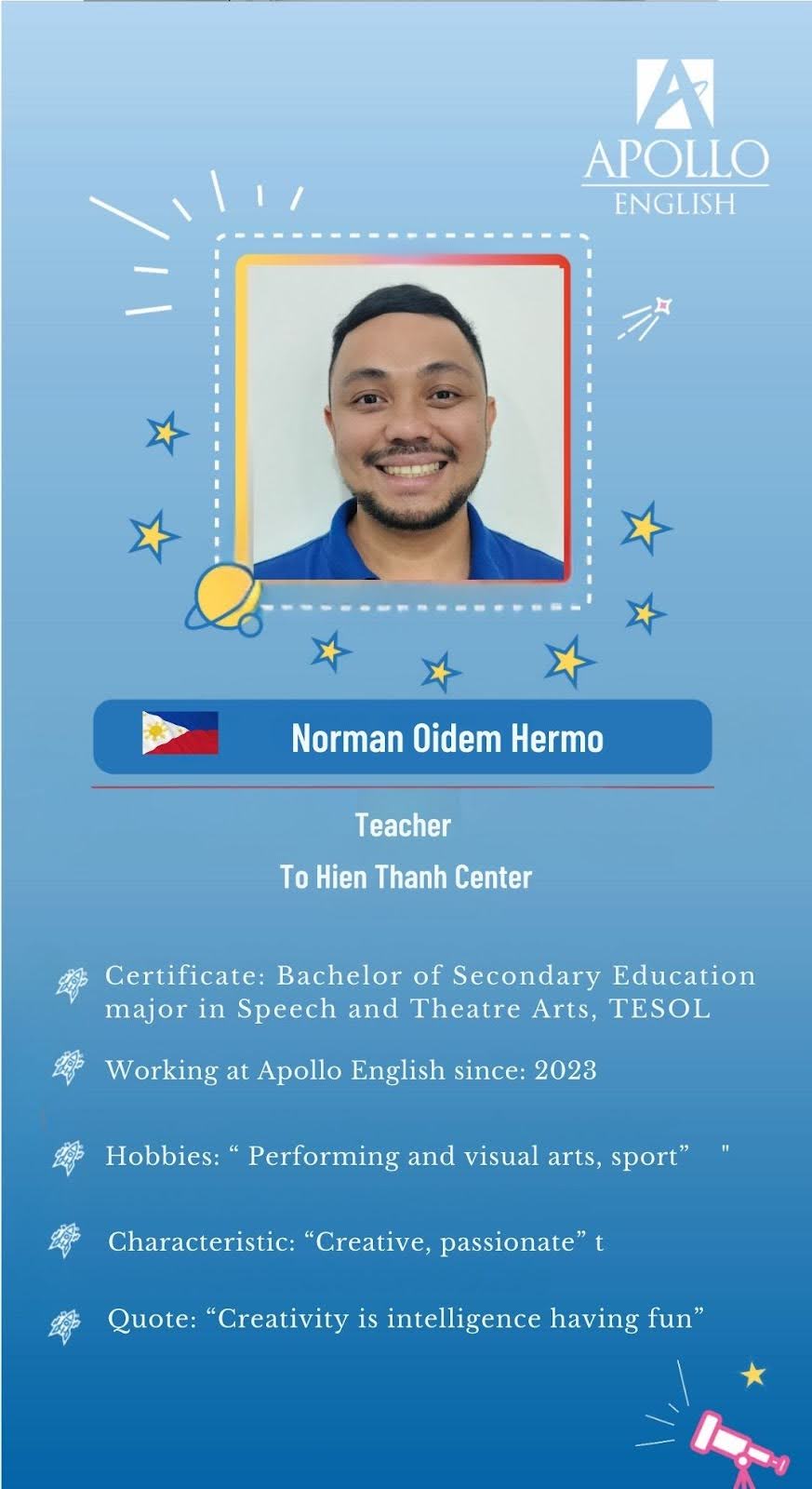 Giáo viên Norman Oidem Hermo