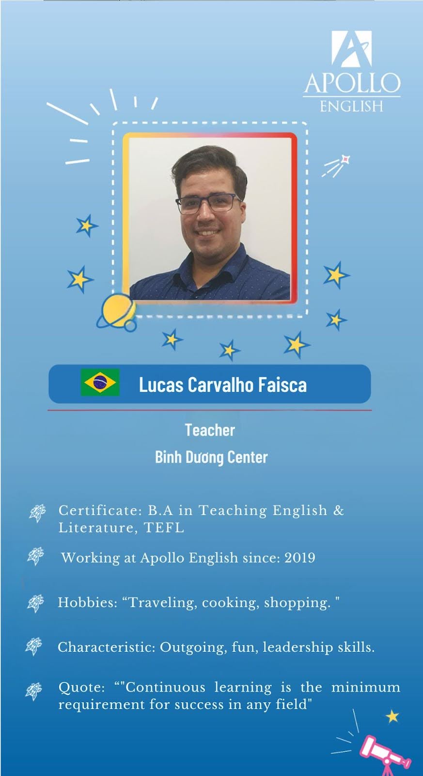Giáo viên Lucas Carvalho Faisca