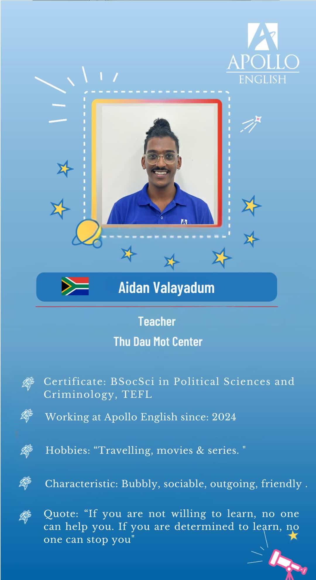 Giáo viên Aidan Valayadum 
