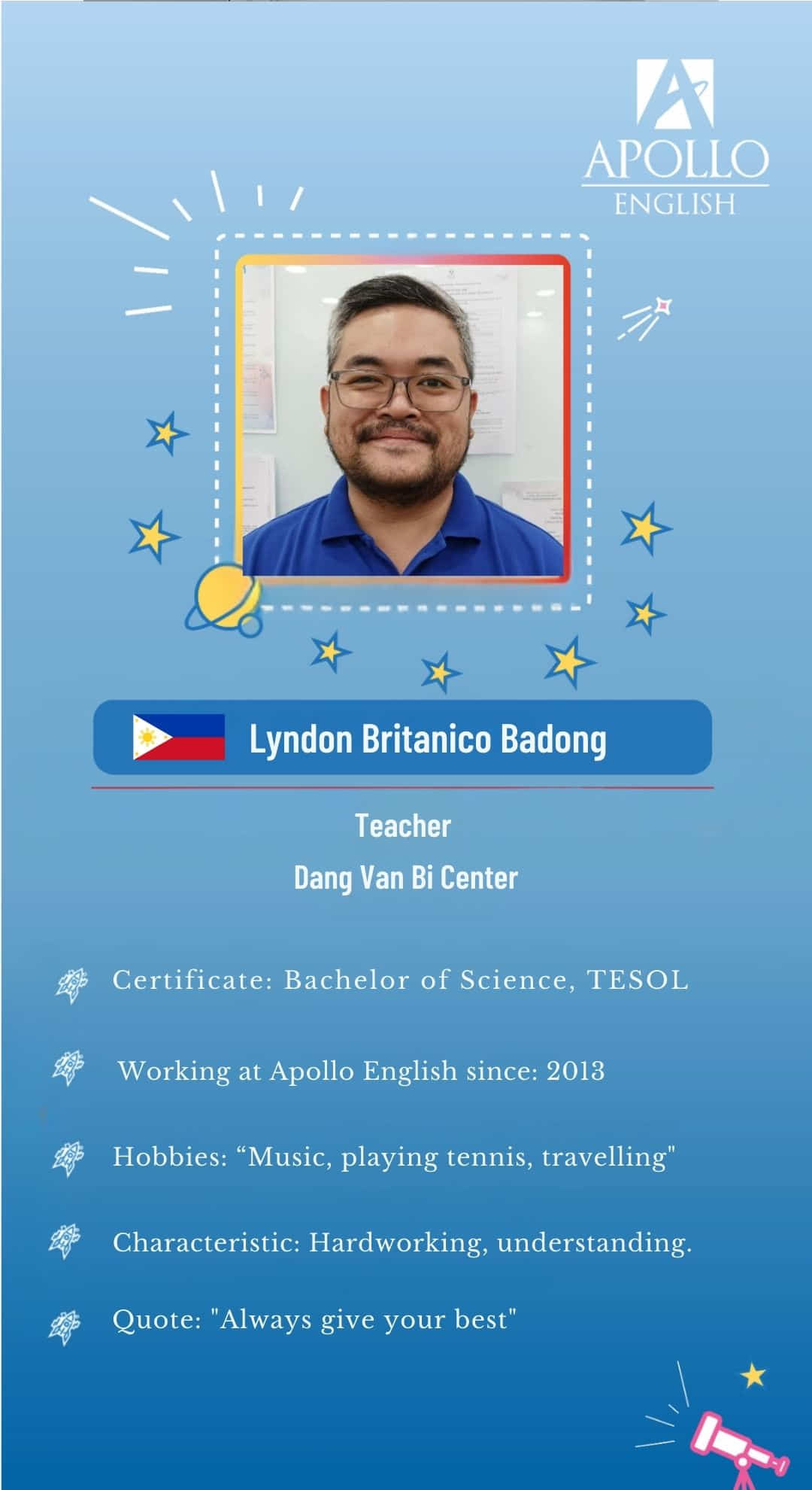 Giáo viên Lyndon Britanico Badong